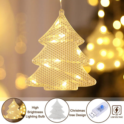 BLOOMWIN Christmas Window Lights Indoor - 2M 160 LED Christmas Window Decorations, Snowflake Curtain Hanging Fairy String Icicle Lights for Xmas Noel Bedroom Holiday Home Outdoor, Warm White USB