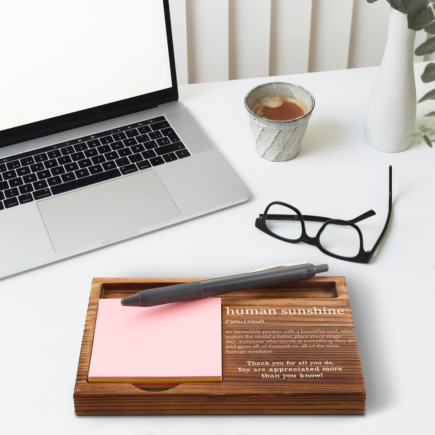Human Sunshine Gifts for Women, Coworker Leaving, Human Sunshine Sticky Note Holder, Thank You Appreciation Gifts Friends Women Men Coworkers Self-Stick Note Pad Holders GAA51