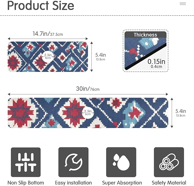 Kitchen Sink Splash Guard 2 PCS 30 Inch Sink Faucet Mat Splash Guard