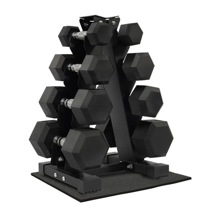 Fitvids Fitvids Rubber Coated Hex Dumbbell Weight Set and Storage Rack, 100LBS, 150LBS or 200LBS Set, 5-20 lbs, 5-25 lbs, 10-30 lbs Pairs