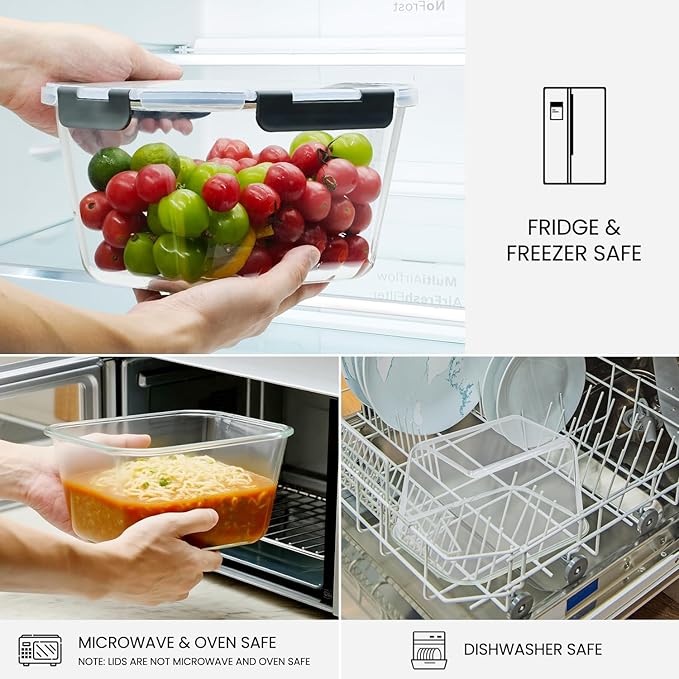 2 Pack Large Glass Storage Containers
