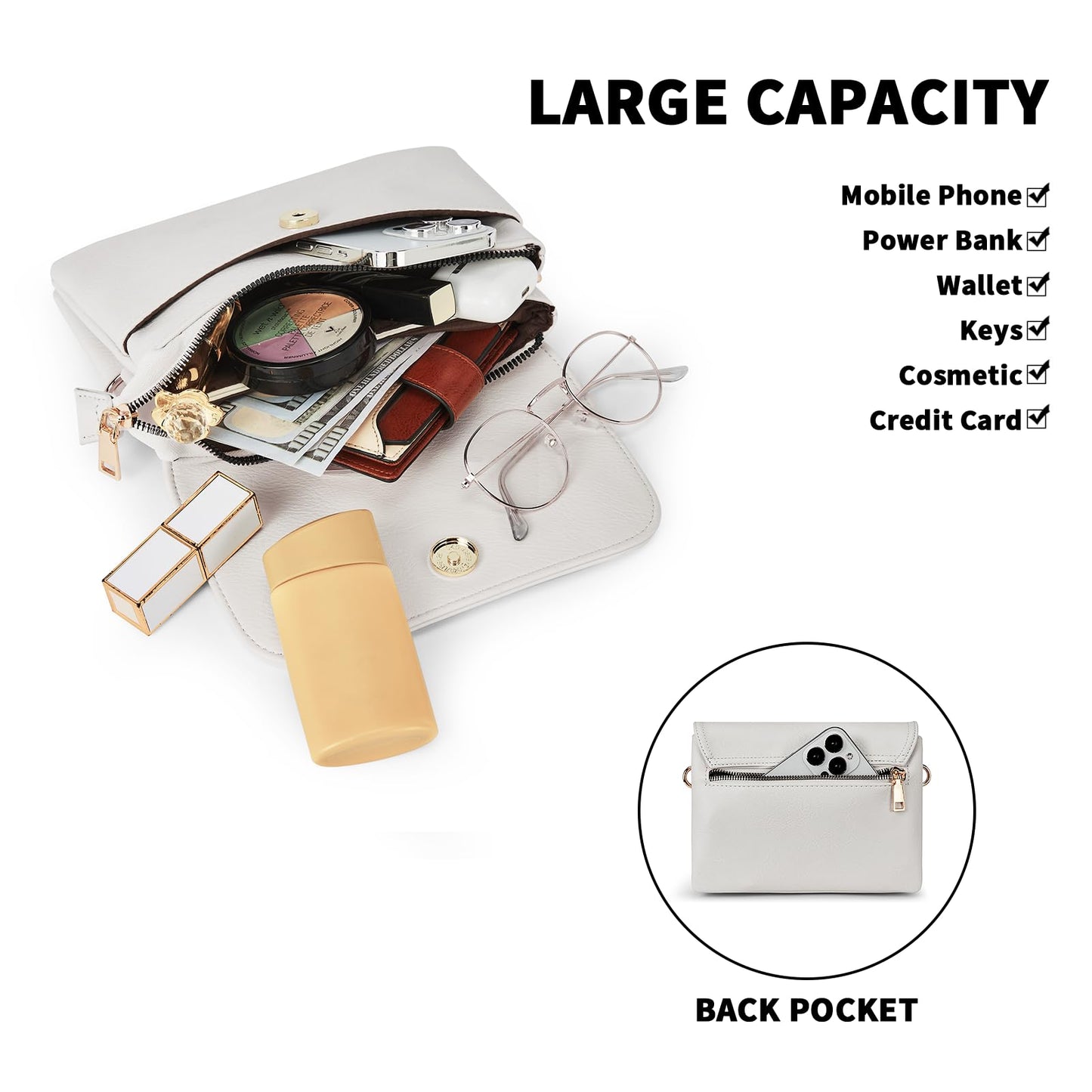 CHOLISS Small Crossbody Bags for Women, Vegan Leather Cell Phone Purse, Mini Travel Purse with Adjustable Strap
