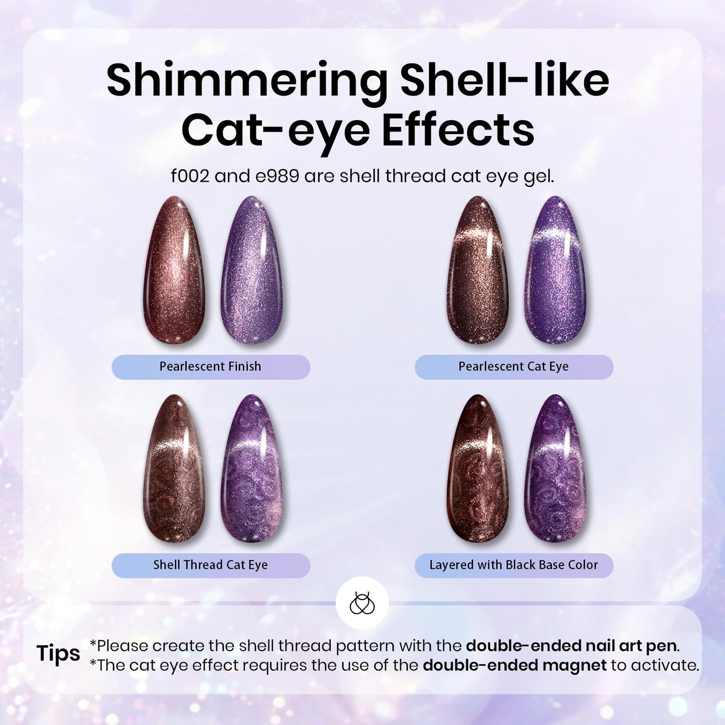 Beetles Cat Eye Gel Polish Set - 24Pcs 20 Colors Glitter Dark Color Changing Gel Nail Polish Kit with Base Gel Glossy Matte Top Coat Soak off UV DIY Nail Art Salon Ombre Black Nails Gift