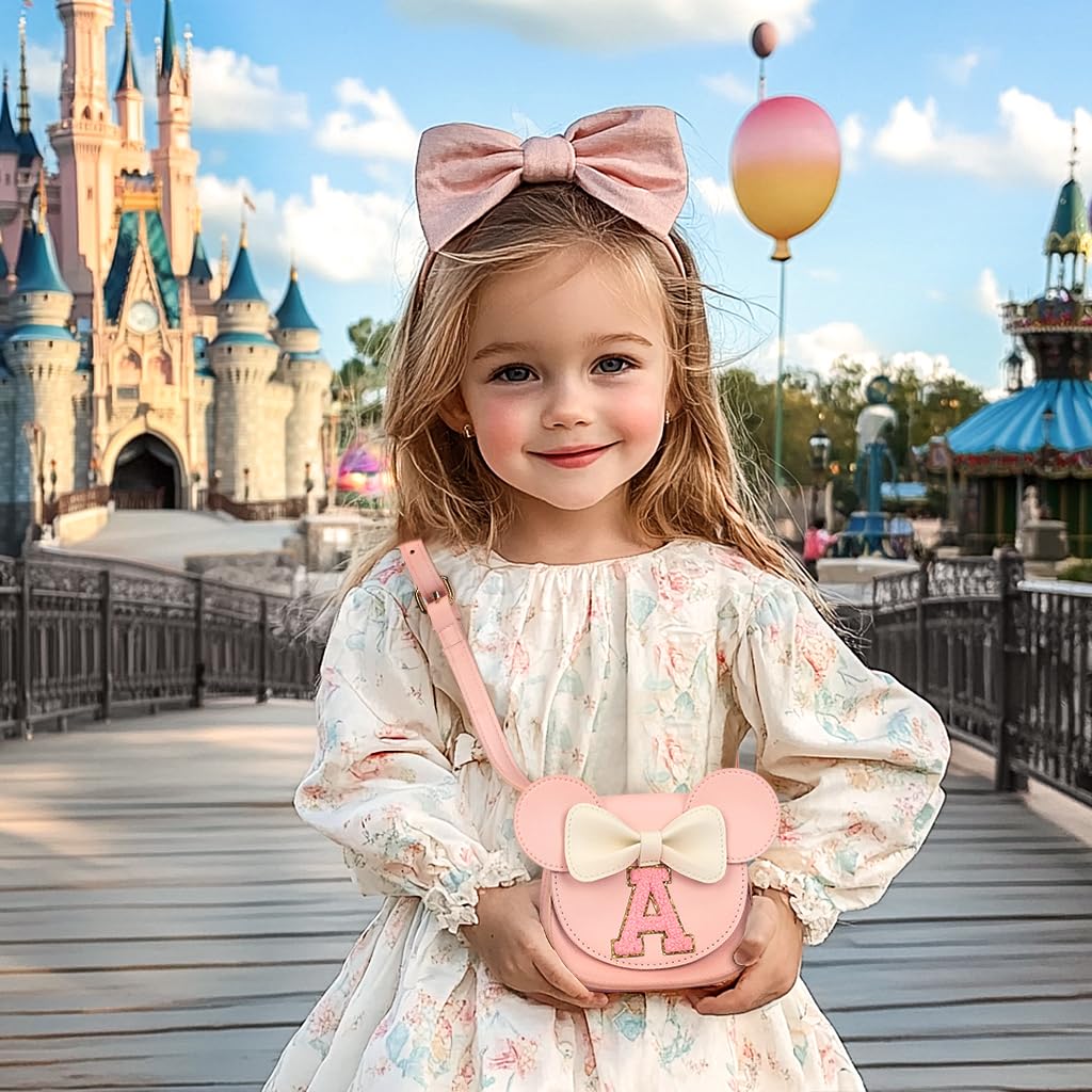 mibasies Toddler Purse Girl Gifts: Birthday Gifts for Girls 3-8 - Little Kids Gifts Mini Mouse Ears Bow Purse (Pink P)
