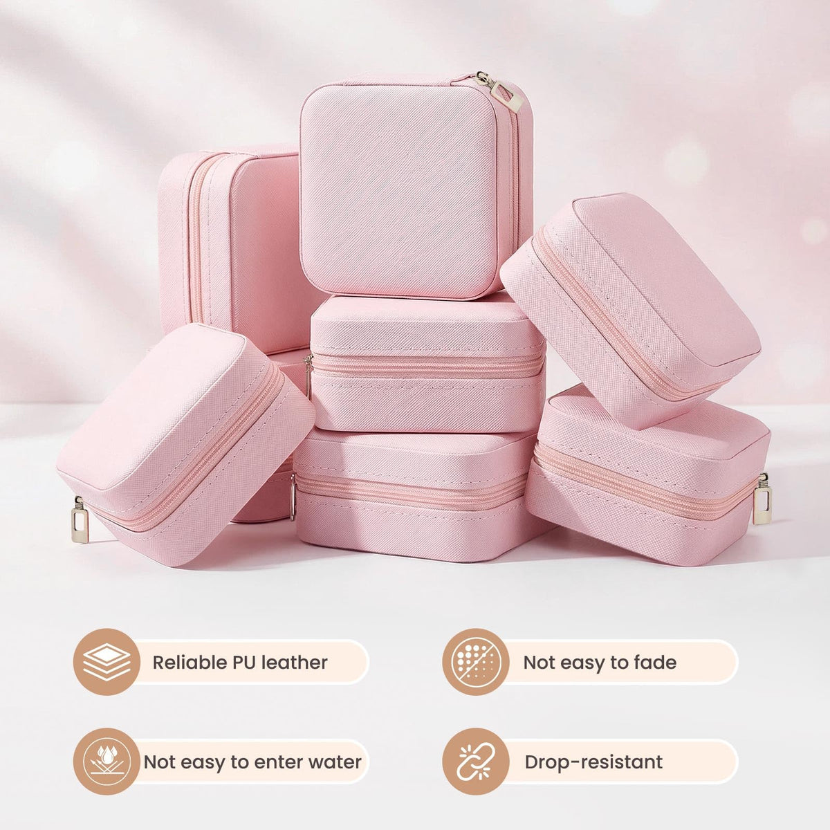 Easytle 24 Pcs Travel Jewelry Box Exquisite Travel Jewelry Case Portable Jewellery Storage Holder Organizer Box Small Jewelry Organizer for Rings Earrings Necklaces Pendants Bracelets Watches