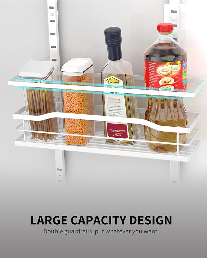 Moforoco White 6-Tier Over Door Pantry Organizer, Pantry Organization Storage