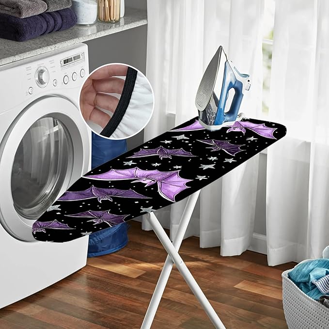 Nuxovilar Purple Bat & Star Ironing Board Cover, 15 * 54inch, Fit Most Standard