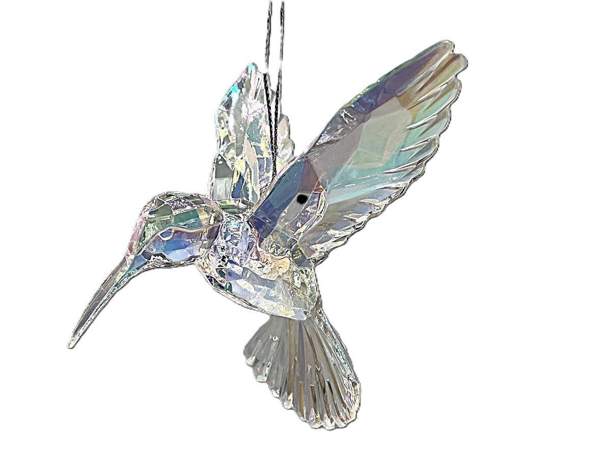 Kurt Adler T2031 3 Assorted Acrylic Iridescent Purple, Blue and Clear Hummingbird Christmas Ornaments