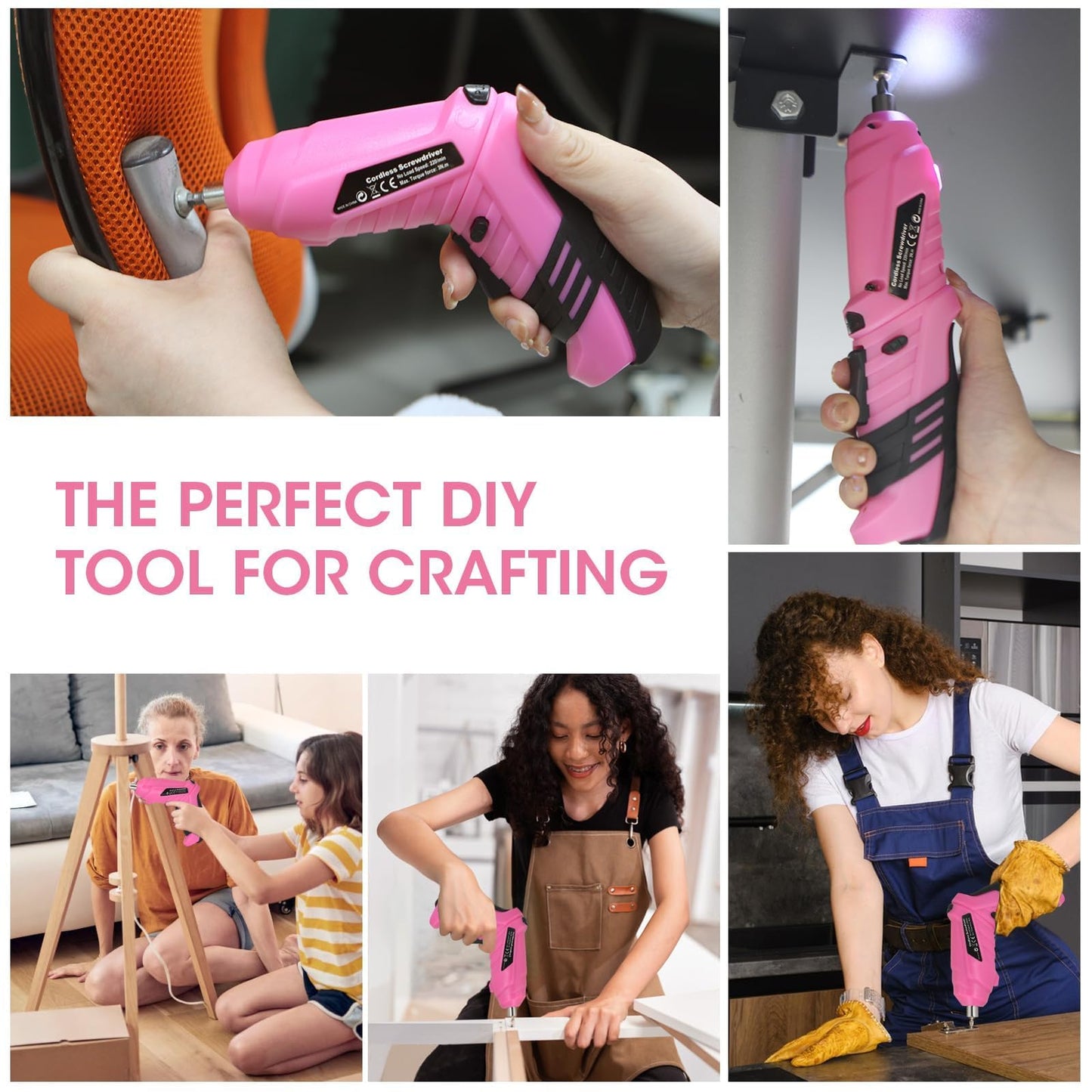 MQFORU Cordless Screwdriver, 48 in 1 Portable Cordless Drills, 3.6V Rechargeable Electric Screwdriver Kit, Dual Position Handle with USB Cable LED Light for Home Office DIY Tools