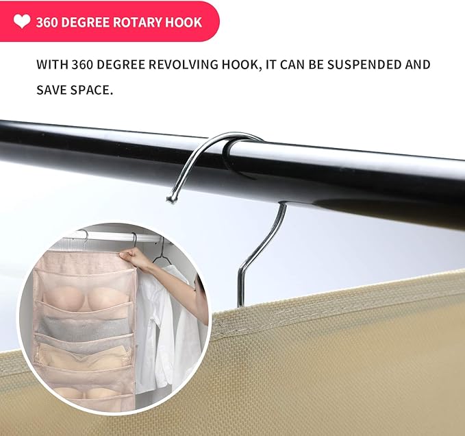Bseash Enlarged Closet Hanging Bra Organizer