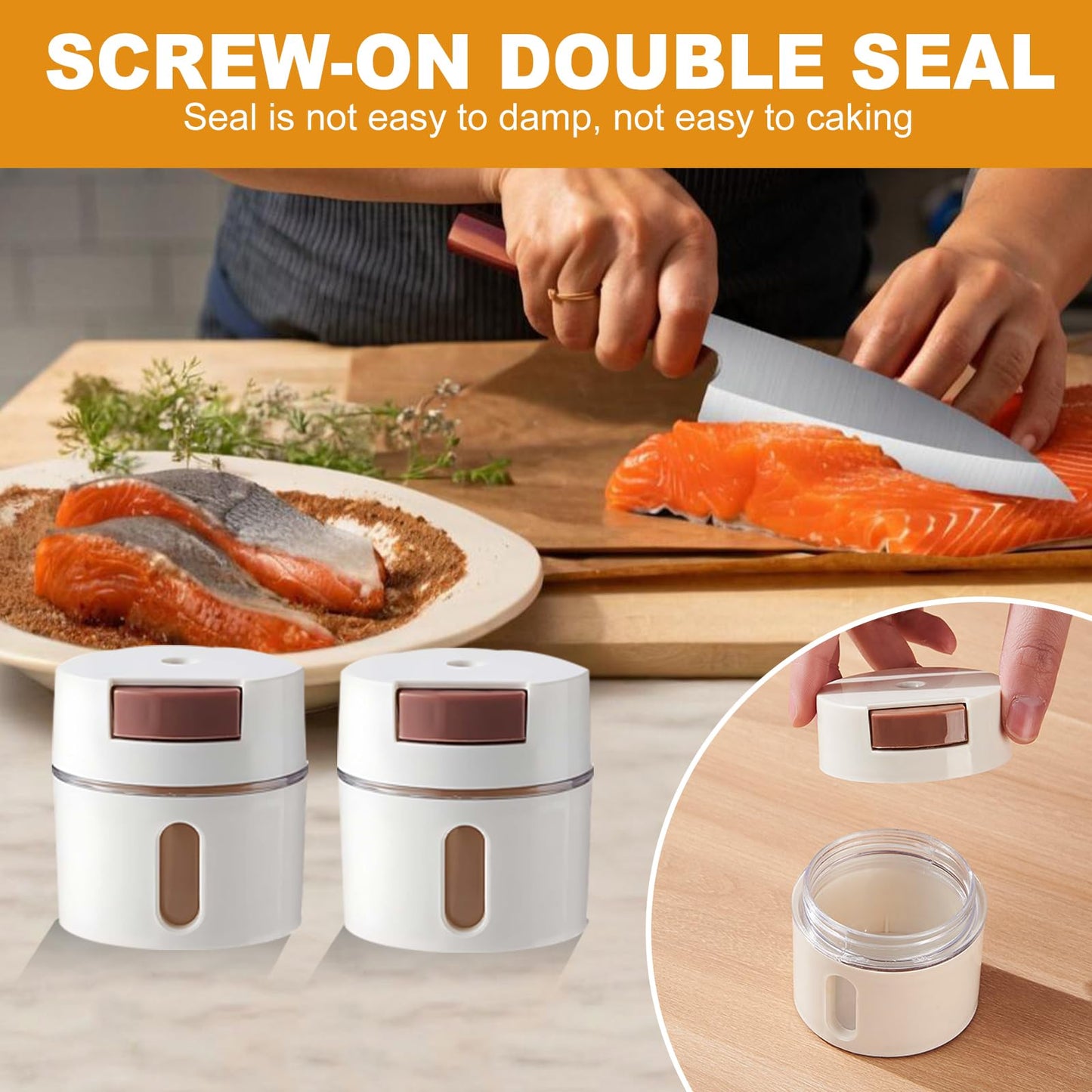 6 PCS Magnetic Salt and Pepper Shaker Set with Dosing Button - Moisture-Proof Plastic Spice Dispenser Bottles for Kitchen, Travel, BBQ, and Outdoor Use