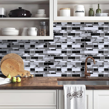 Livebor Peel and Stick Kitchen Wallpaper Backsplash Wall Paper for Kitchen 11.8inch x 78.7inch Backsplash Tiles Wallpaper Peel and Stick Waterproof Countertop Contact Paper for Bathroom Cabinet