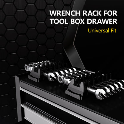 WAENLIR 48PCS Magnetic Modular Wrench Organizer Set-Tool Drawer Storage Rack with Metric&SAE Labels, Wrench Holder with Magnet, Perfect Tool Gift for Men, father, boyfriend, DIYers & Mechanics (Red)