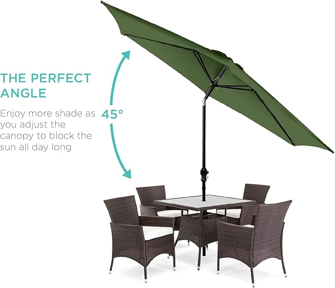 Best Choice Products 10ft Outdoor Table Compatible Steel Polyester Market Patio Umbrella w/Crank and Easy Push Button Tilt