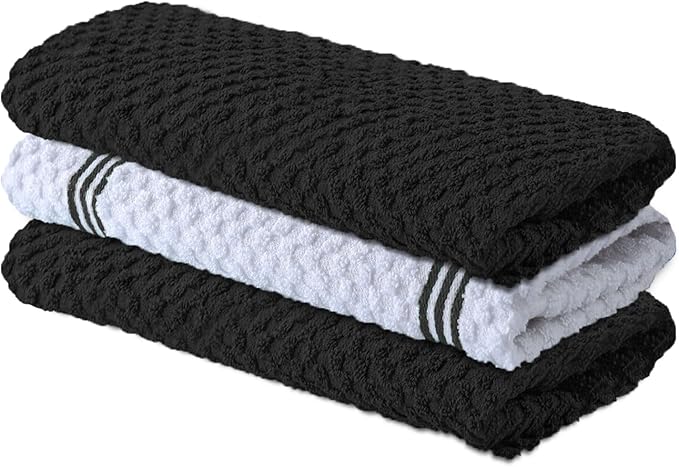 Infinitee Xclusives Premium Kitchen Towels – Pack of 3, 100% Cotton |15 x 25|