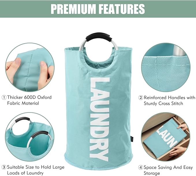 DOKEHOM 125L X-Large Collapsible Washing Laundry Basket Bag