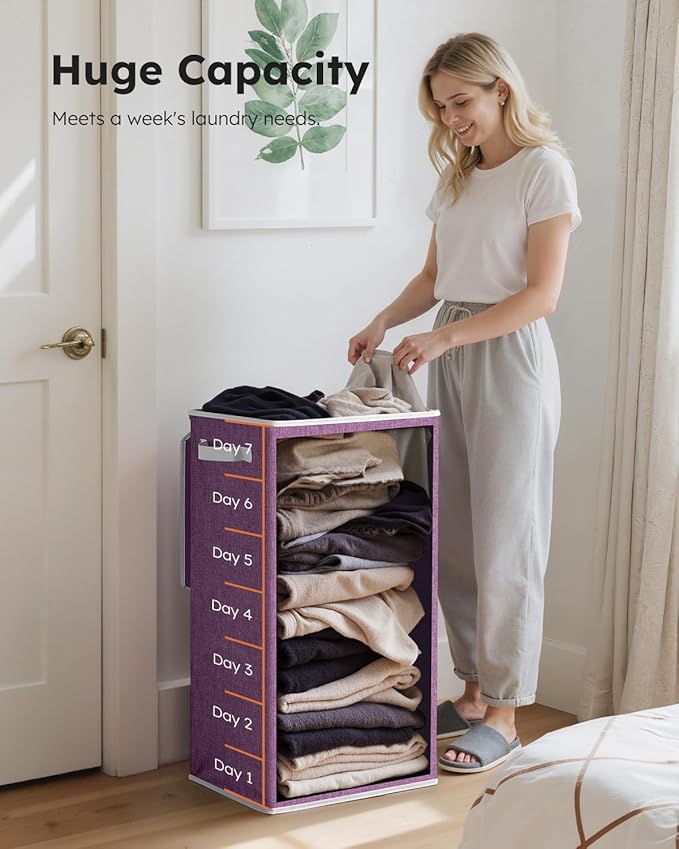 SOLEDI Laundry Hamper with Lid 100L Large & Tall Collapsible Laundry Basket