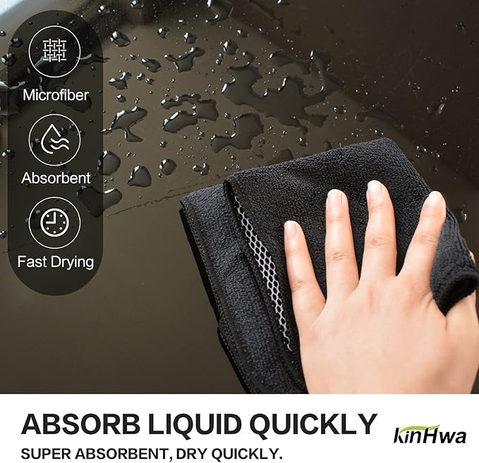 KinHwa Kitchen Washcloths for Dishes Absorbent Microfiber Dish Cloths Quick Dry