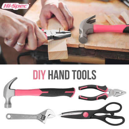 Hi-Spec 56pc Pink Home & Office DIY Tool Kit Set. Complete Household Tool Box with Essential Hand Tools Included for Basic Repairs, Maintenance & Home Improvement Projects