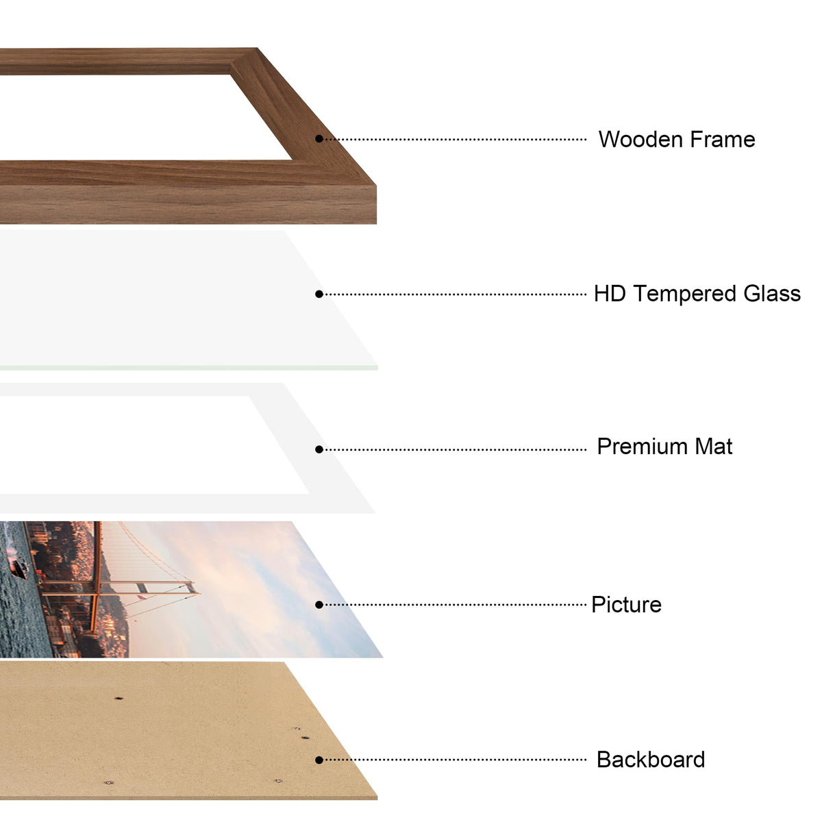 YESKAY 11x14 Picture Frame 3 Pack,Brown Wooden Frame with Tempered Glass,Display Pictures 8x10 with Mat or 11 x 14 Without Mat,11 by 14 Photo Frame for Wall Hanging