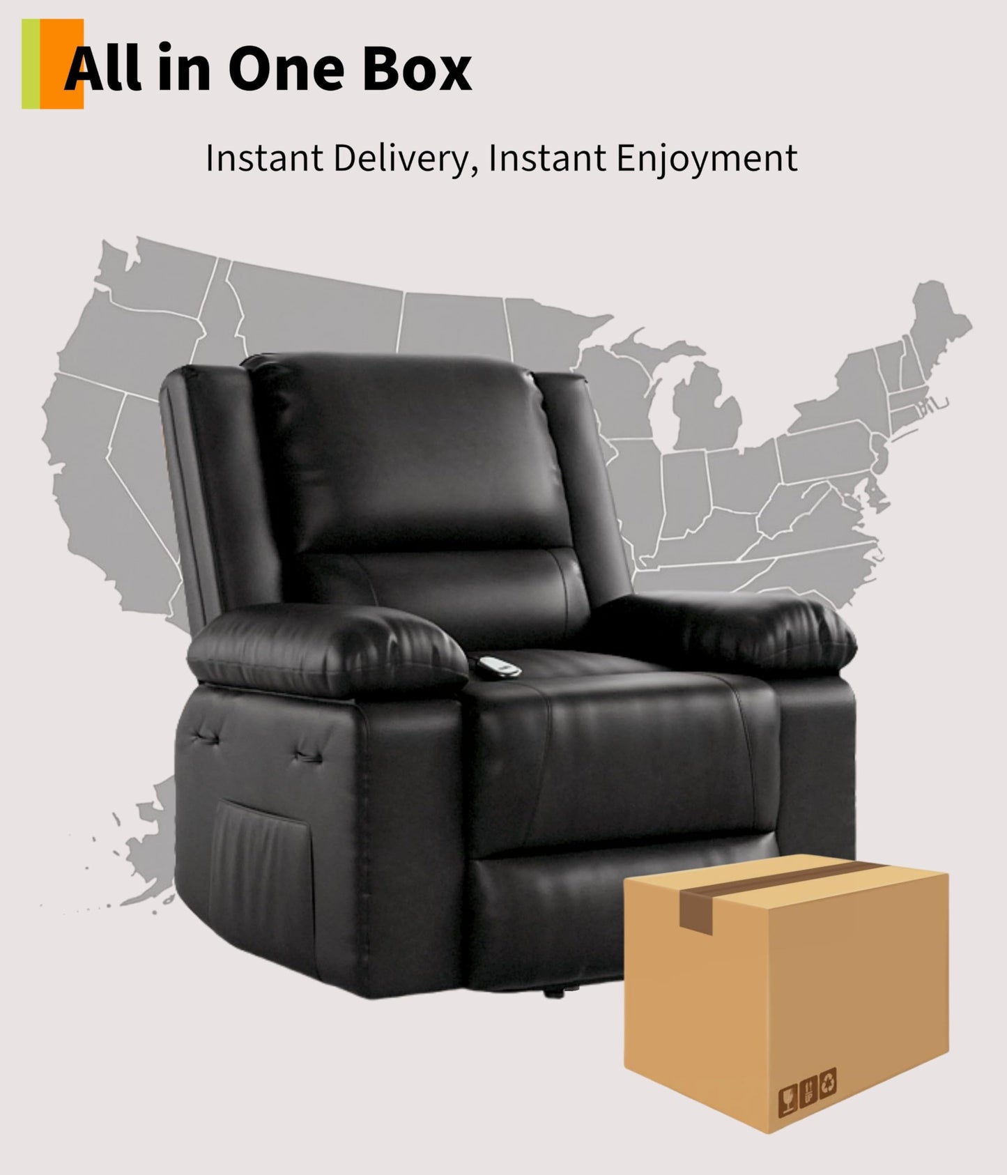 Garvee Power Lift Recliner Chair - Heat and Massage, PU Leather Electric Lift Recliner for Elderly & Mobility Impaired，Reclining Sofa with Side Pocket for Living Room