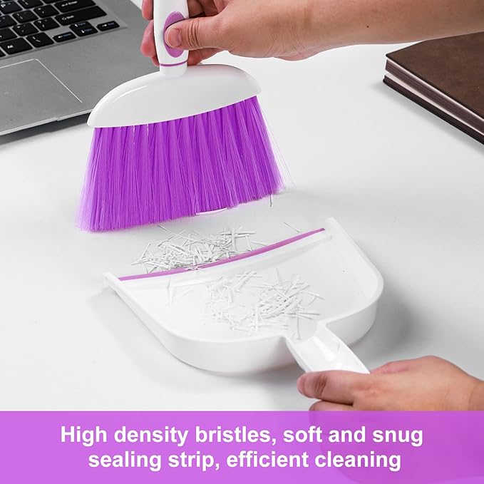 NACENA Small Dust Pan and Brush Set, Mini Broom and Dustpan Set Small Hand