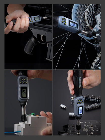 GROWNEER Digital Torque Screwdriver, 2.66-53.1 in-lbs/0.3-6 Nm, 1/4'' Drive Inch Pound Torque Screwdriver Electrician with Buzzer & LED Indicator, 27 in 1 Set