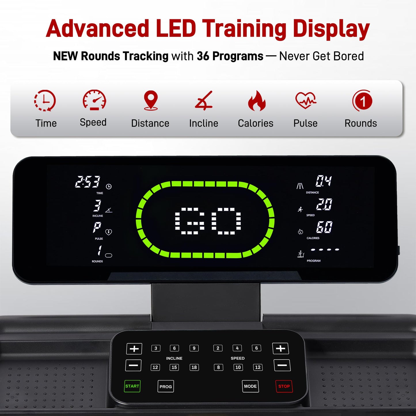 Heavy Duty Treadmill for Home, 20"x 50" Running Area, 12 MPH, Auto Incline