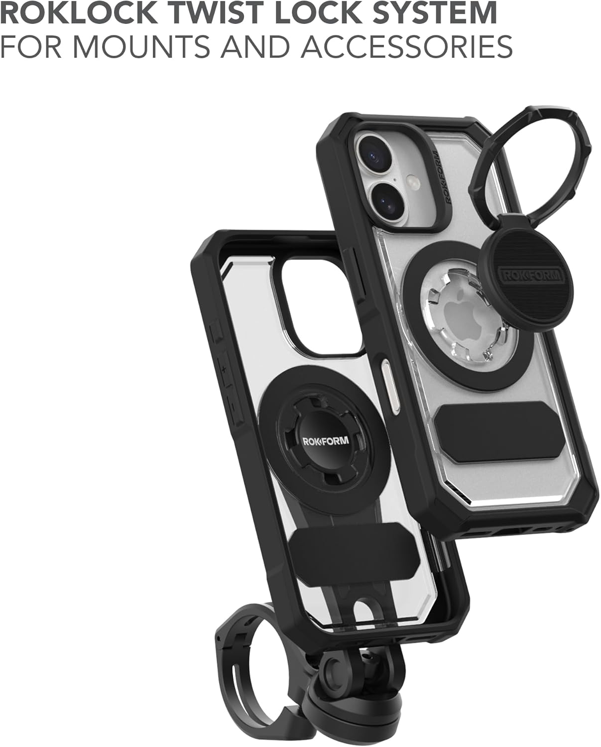 Rokform Rugged Case Compatible with iPhone 16 Pro Max, Magnetic Cover (Black)