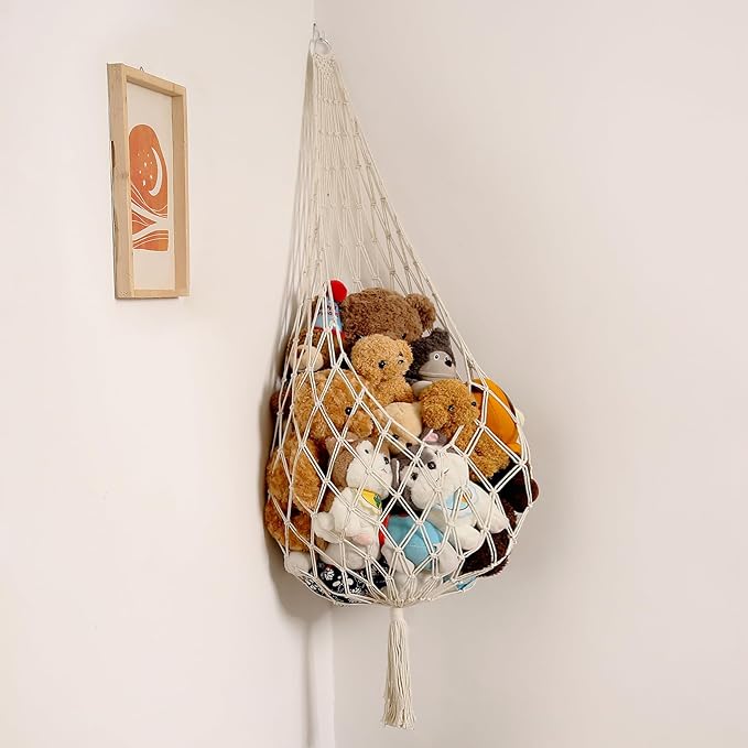 Stuffed Animal Storage Organizers Toy Hammock Corner Hanging Net Stuffy Animal