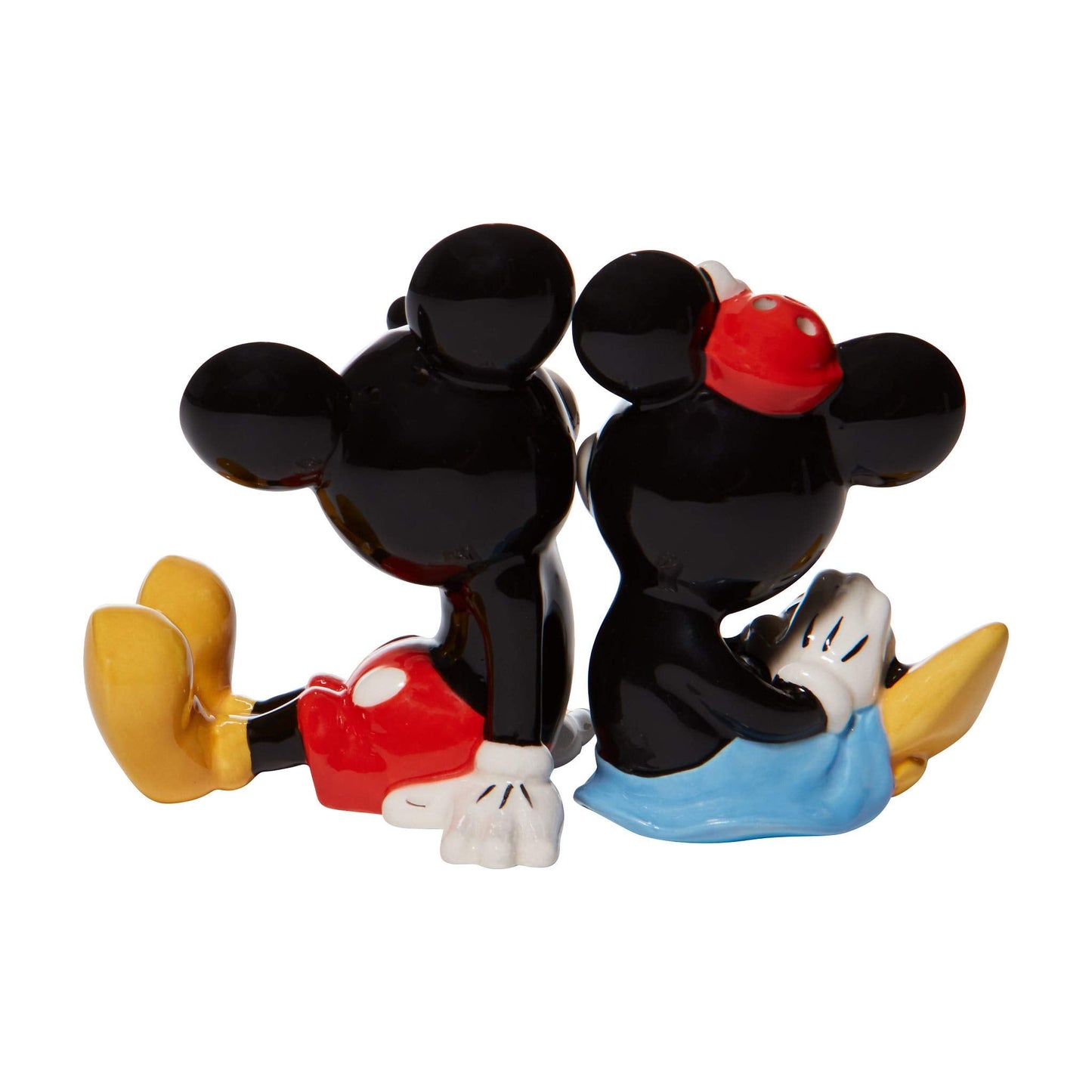 Enesco Disney Ceramics Mickey and Minnie Mouse Sitting Salt and Pepper Shaker Set, 3.5 Inch, Multicolor
