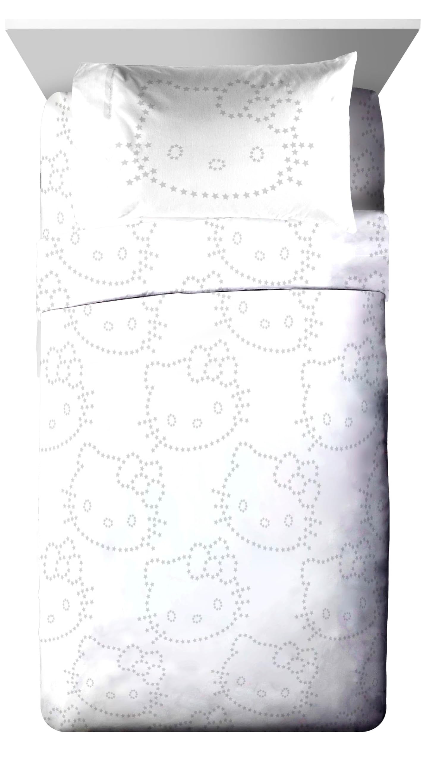 Jay Franco Hello Kitty Stars Twin Comforter Set - 5 Piece Bedding Includes Sheet Set & Pillow Covers - Super Soft Zodiac Black & Gold Bedding