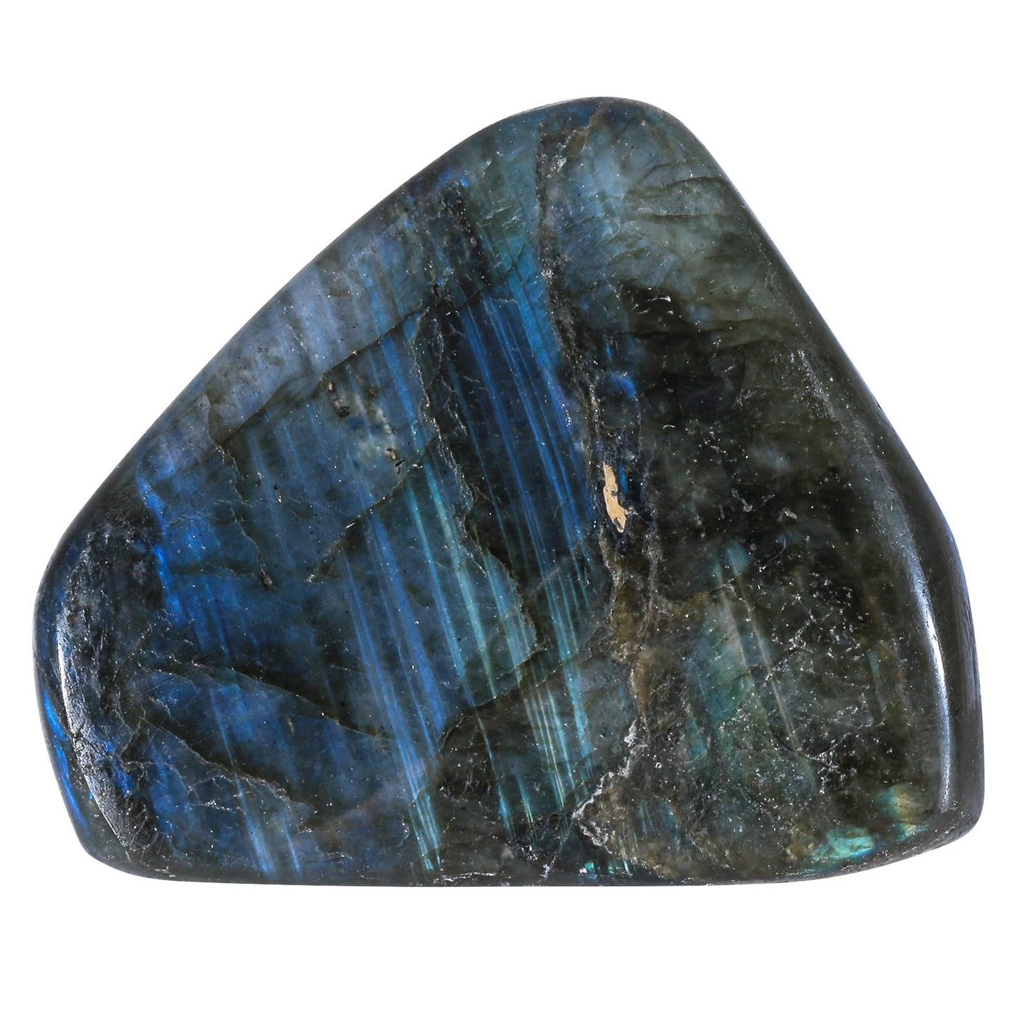 moonsix Natural Labradorite Upright Crystal Rock Slab for Reiki Healing, Irregular Polished Palm Stone for Home Office Table Decor, 0.98-3.15 inch