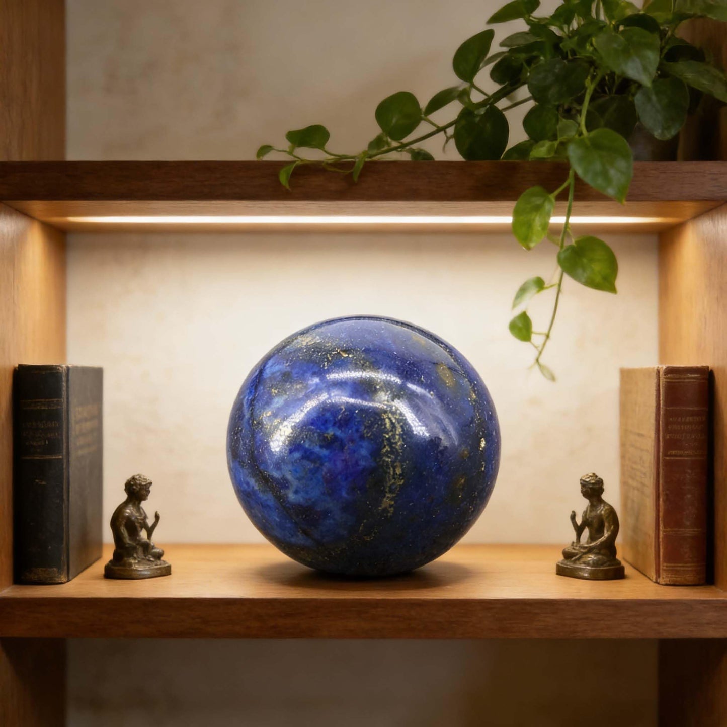 AierCrystal Natural Stone Crystal Sphere Feng Shui Home Decoration Ball Positive Energy Scrying Orb for Meditation Tool for Spiritual Space Purification Globe Diameter 5-6cm Lapis Lazuli Sphere