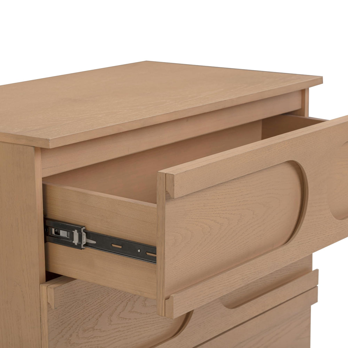 Nathan James Iris 3 Drawer Dresser, Mid-Century Modern Solid Wood Dresser for Bedroom, Raw Oak