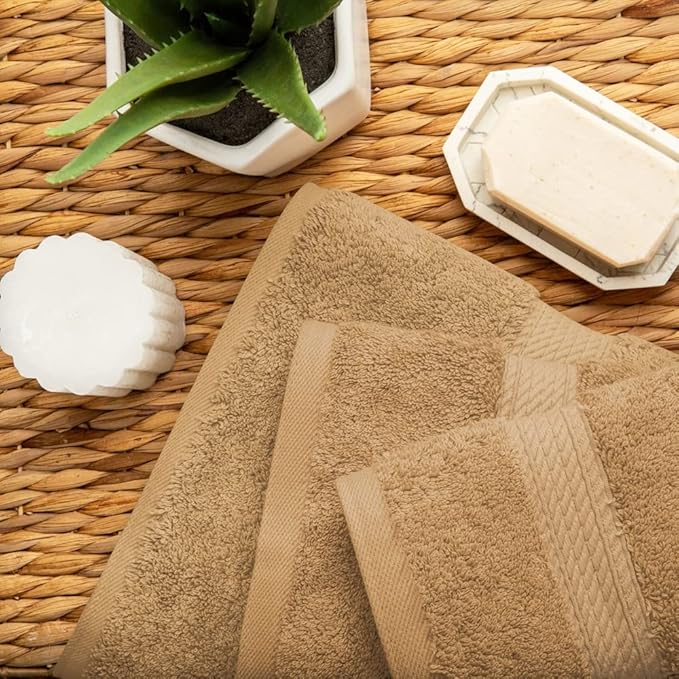 SUPERIOR Egyptian Cotton Pile 3 Piece Towel Set, Includes 1 Bath, 1 Hand