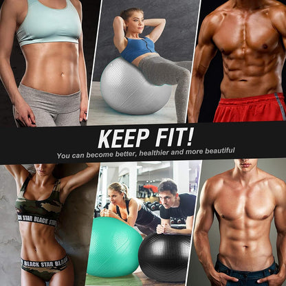 Gruper Yoga Ball, Multiple Sizes Non Slip Exercise Ball for Workout, Birthing, Balance, Stability, Pregnancy, 2200LB Capacity, Anti Burst Chair for Home and Office, Includes Quick Pump & Fitness Guide
