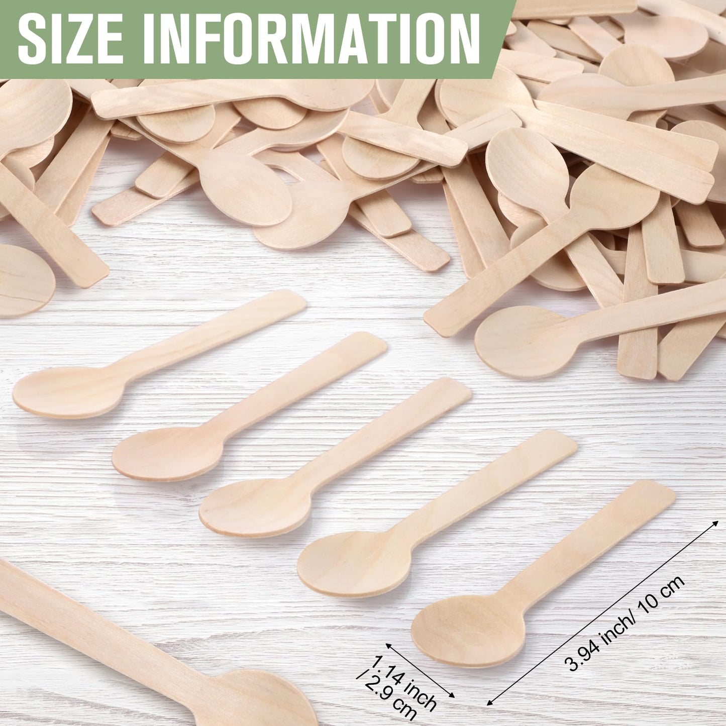 Teenyyou 3000 Pcs Mini Wooden Spoons 3.94 Inch Disposable Small Wooden Ice Cream Spoon Tiny Sampling Spoons Bulk Natural Birchwood Tasting Cutlery Scoop for Parties, Weddings, Camping