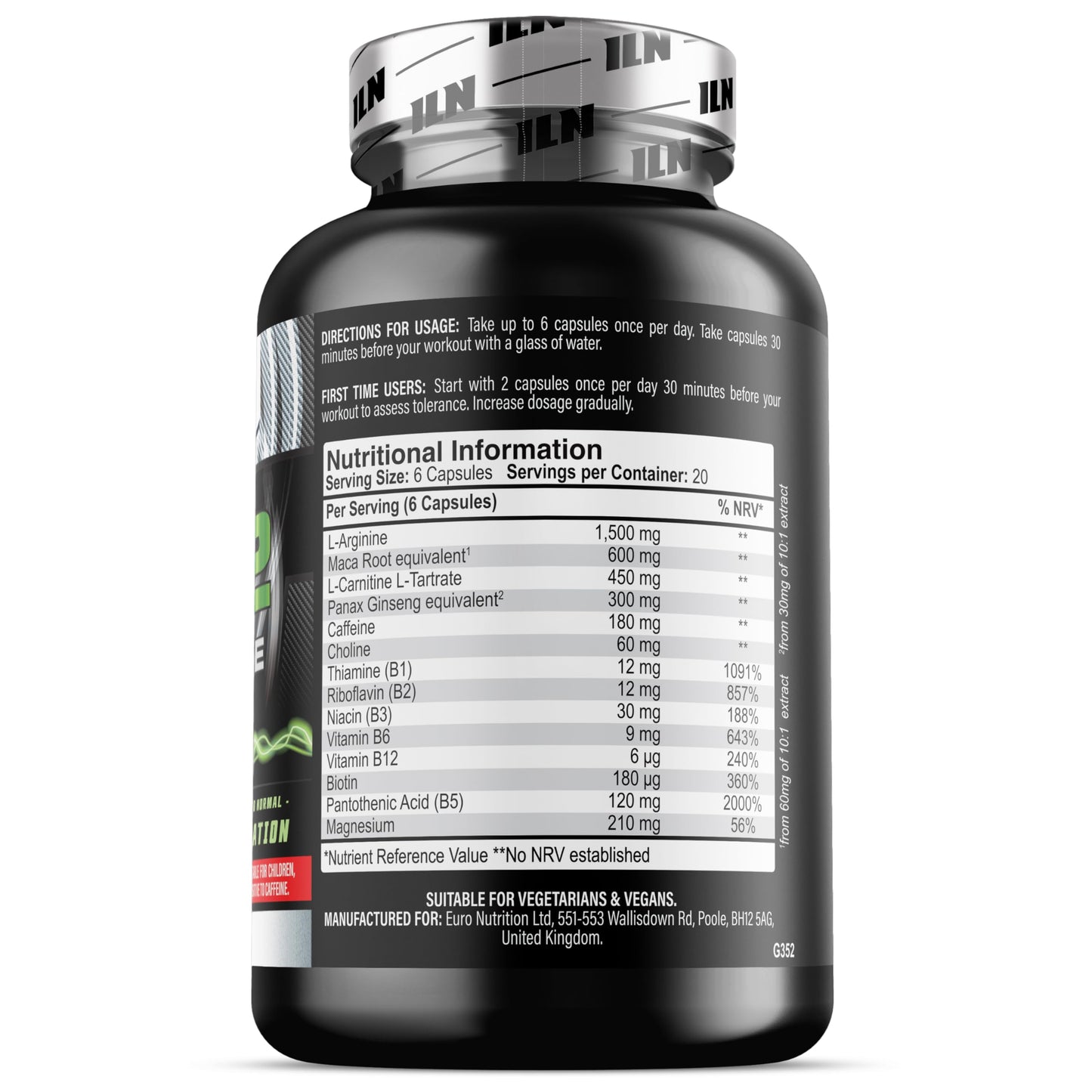 NO2 Xtreme – High Strength 5,070mg Nitric Oxide Supplements for Men & Women – Nitric Oxide Booster Pre Workout Tablets with L Arginine (120 Vegetarian Capsules)