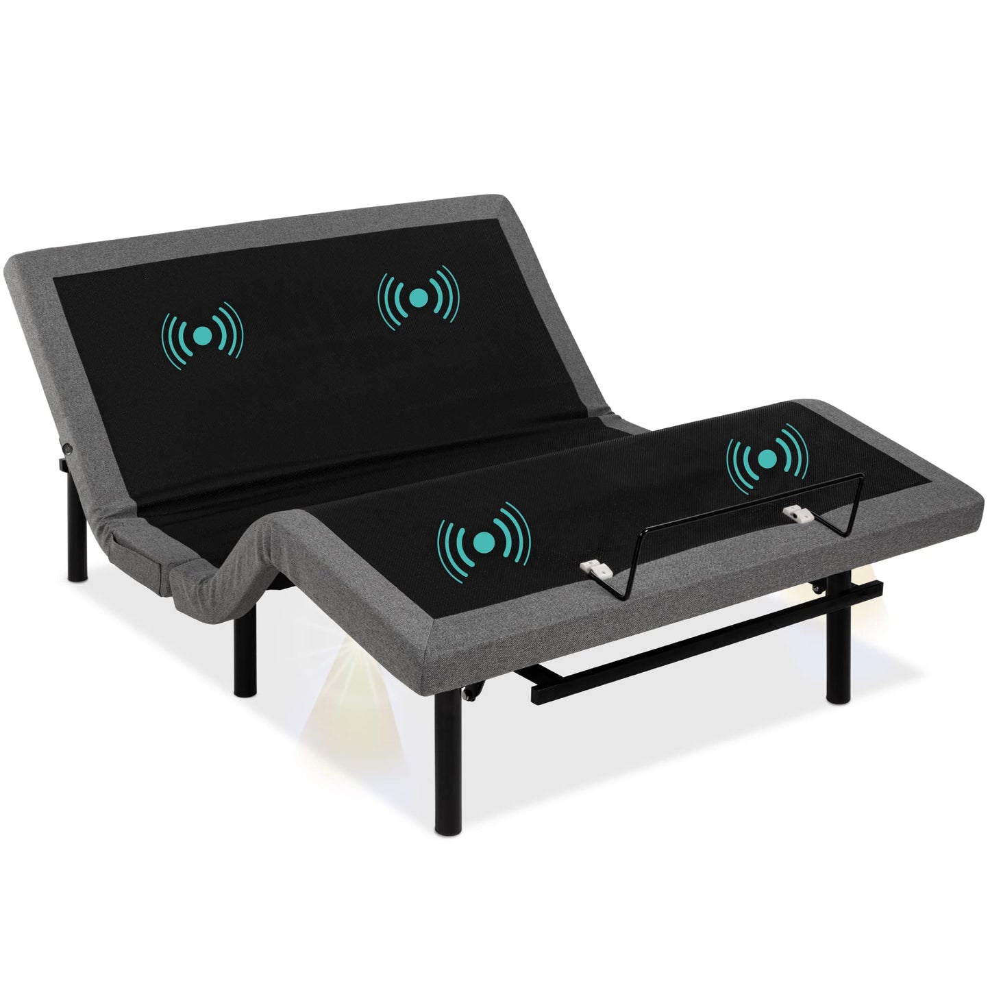 Best Choice Products Ergonomic Queen Size Adjustable Bed Frame, Electric Base w/Wireless Remote Control, Nightlight, Massager, 2 USB Ports