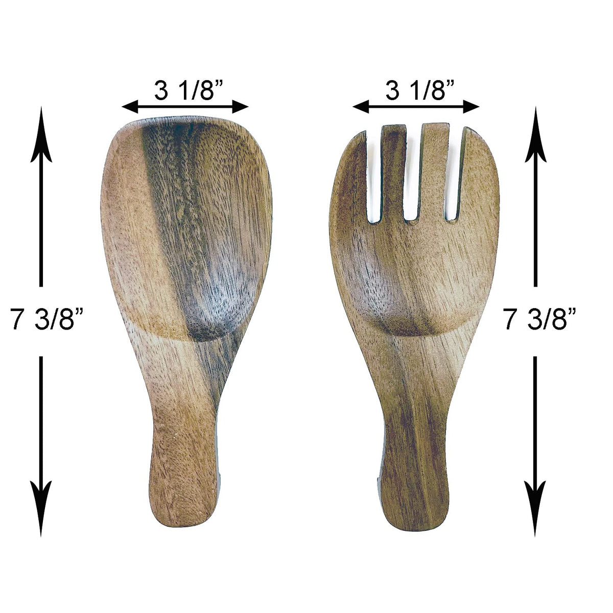 Woodard & Charles Salad Hands, 7 3/8" x 3 1/8", Brown