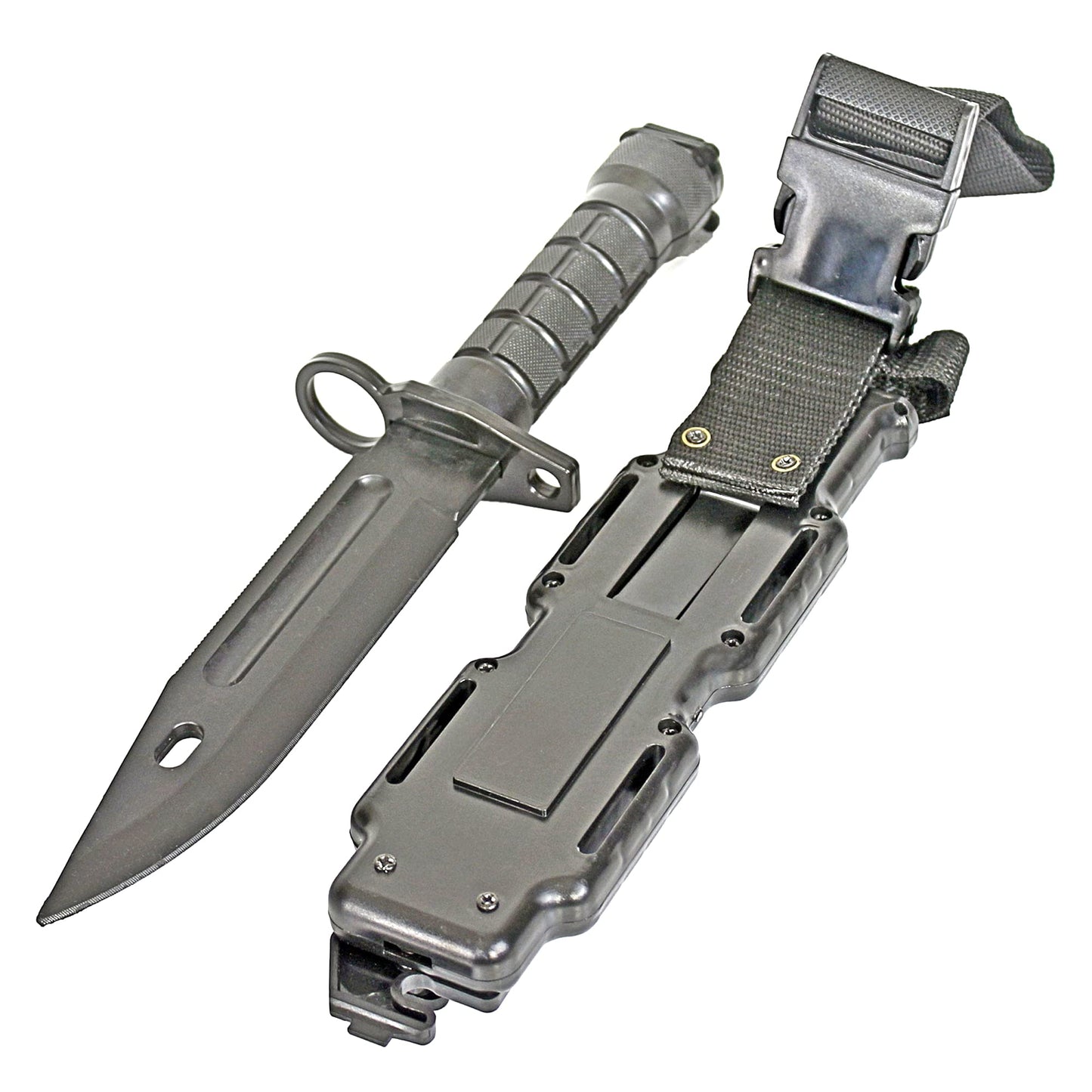 Rubber Knife Training Airsoft with Sheath Dummy Plastic Dagger Flexible Soft Fixed Blade for Prop Halloween Martial Arts Pretend Play Cosplay Costume 11.75 inch