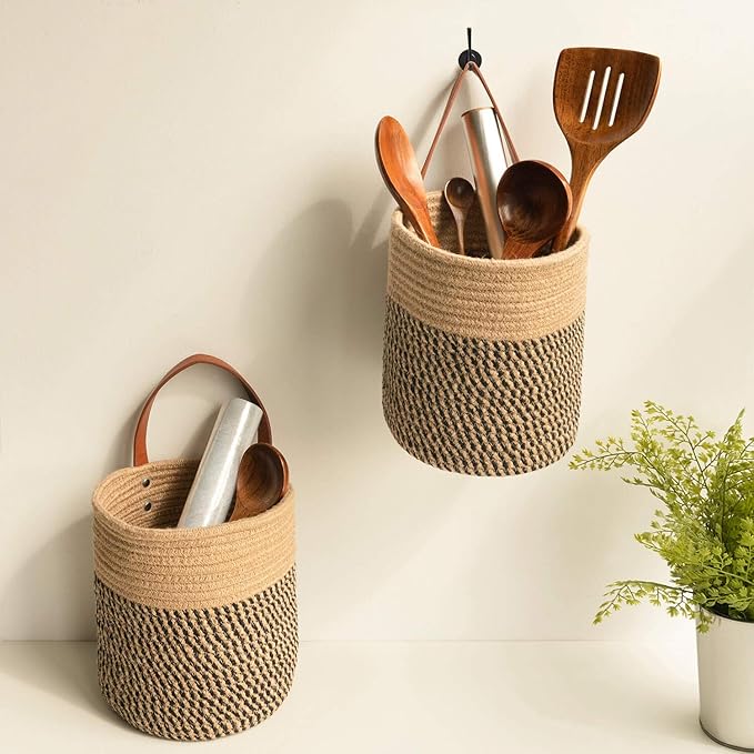 Goodpick 2pack Jute Rope Hanging Basket