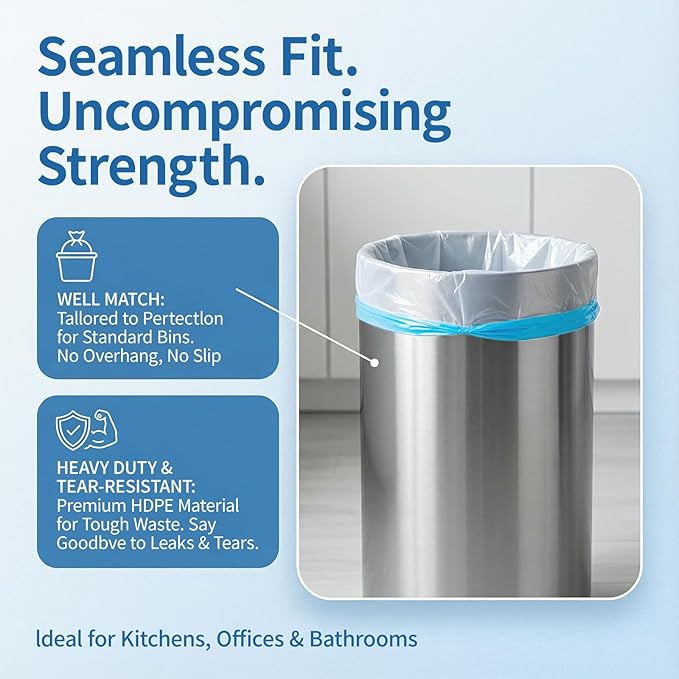 150 Count 4 Gallon Trash Bags Drawstring