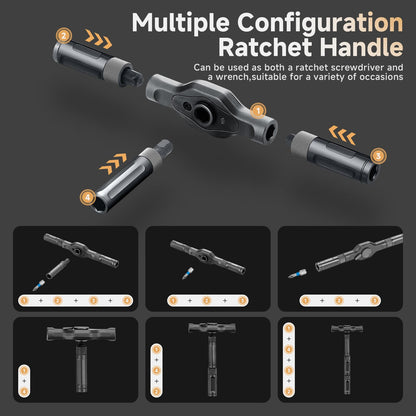 42 in 1 Magnetic Screwdriver Set, DIY Ratchet Screwdriver Set, Multi Bit Screw Drive with Storage Case, Portable Compact Repair Tool Kit for Gifts, Furniture, Computer, Bicycle