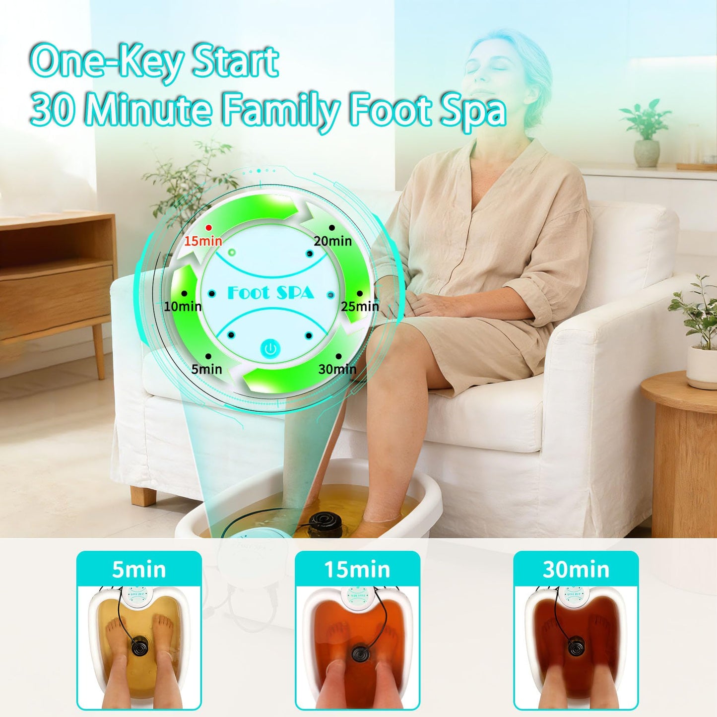 Ionic Foot Bath Detox Machine with 50 Liners, Foot Detox Machine to Remove Toxins, Portable Home Foot Spa, 2 Ion Arrays for Detox & Relaxation, Easy Clean, Perfect for Family/Gift/Self-Care