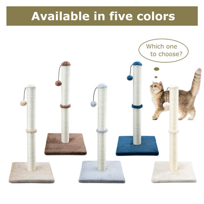 Dimaka Cat Scratcher Scratching Post with Sisal Rope and Soft Plush 29" Tall Beige