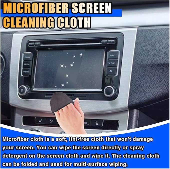 Triangle Car Touch Screen Cleaner Cloth, Microfiber Cleaning Pad Car Cleaning