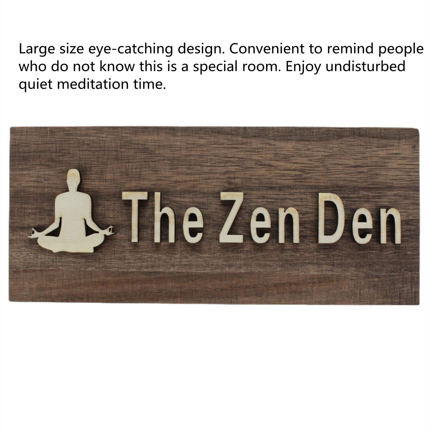 FIREFLYWEB The Zen Den signs Room Decor Meditation in Progress Wall Hanging Sign,Inspirational Wooden Door Plaque for Yoga Studio Bedroom Decoration (Brown)
