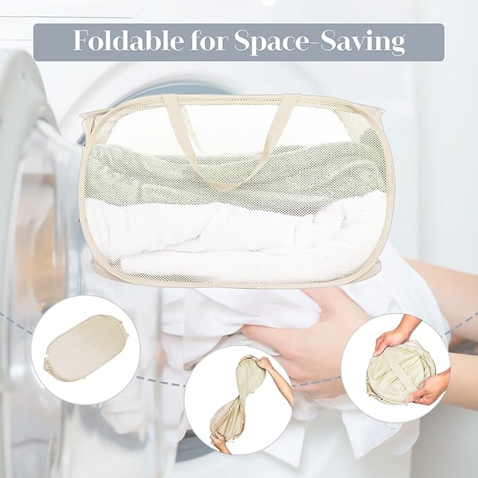 4 Pack Collapsible Laundry Baskets, Foldable Laundry Basket